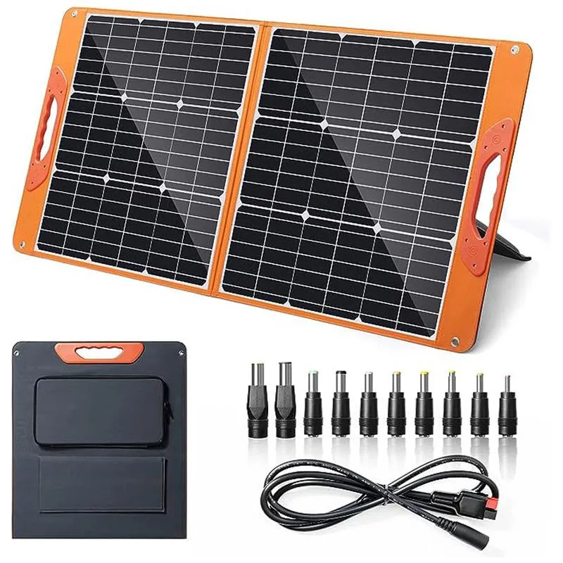 100W Portable Solar Panel , Embrace the Sun'S Power with Advanced Solar Solutions. Foldable 100W Solar Panel for Camping, Hiking, Off-Grid Living.