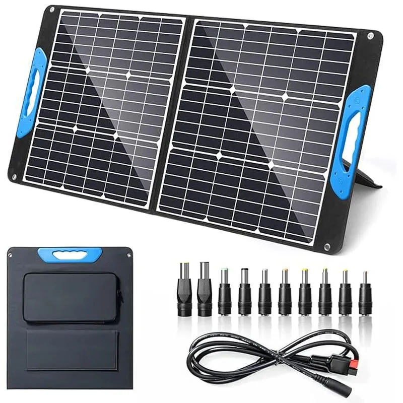 100W Portable Solar Panel , Embrace the Sun'S Power with Advanced Solar Solutions. Foldable 100W Solar Panel for Camping, Hiking, Off-Grid Living.
