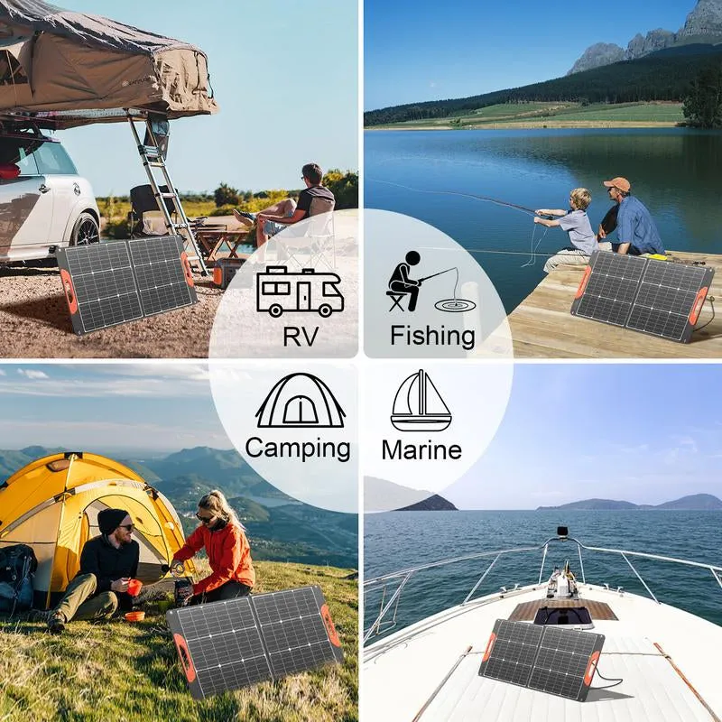 100W Portable Solar Panel , Embrace the Sun'S Power with Advanced Solar Solutions. Foldable 100W Solar Panel for Camping, Hiking, Off-Grid Living.