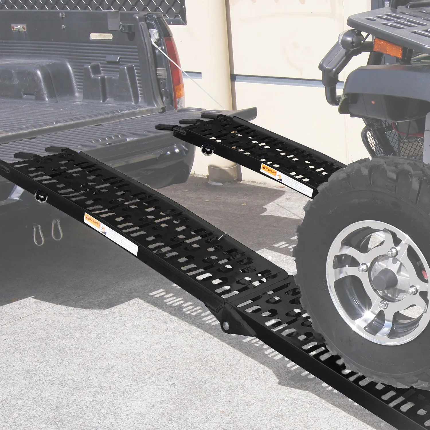 2x Foldable Aluminium ATV Loading Ramp | Color: Black | Rigg Brand