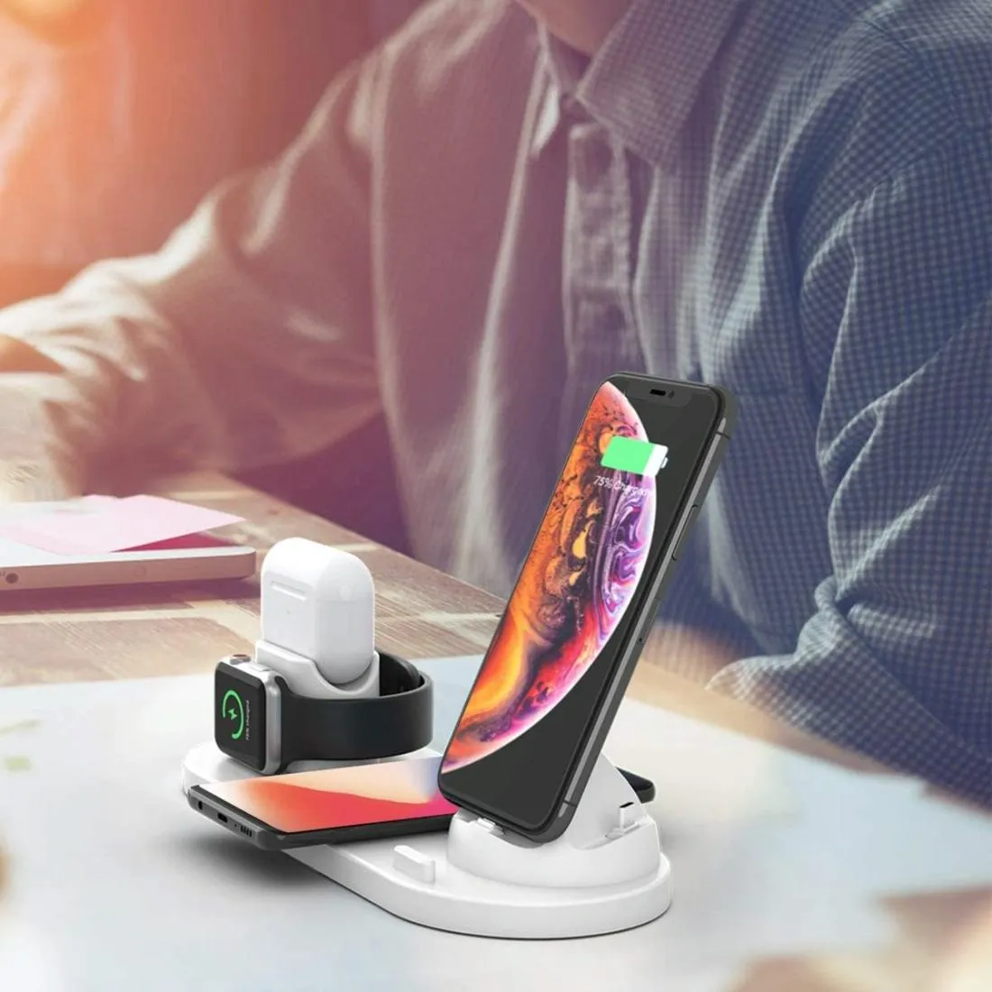 6 In 1 Wireless Charger For Iphone Apple Watch Airpods & Android