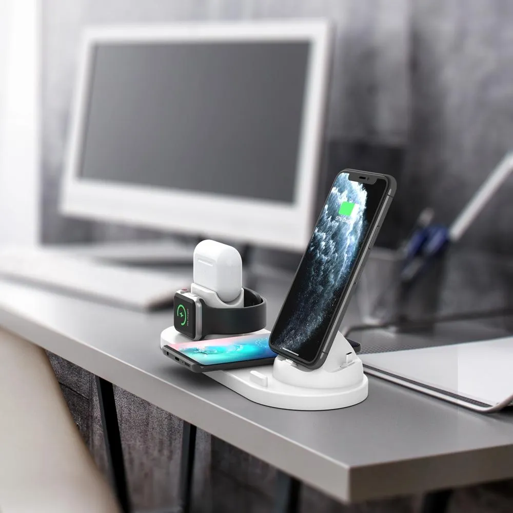 6 In 1 Wireless Charger For Iphone Apple Watch Airpods & Android