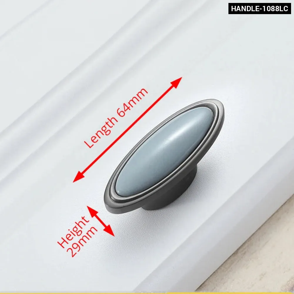 Blue Gray Ceramic Cabinet Knobs European Style