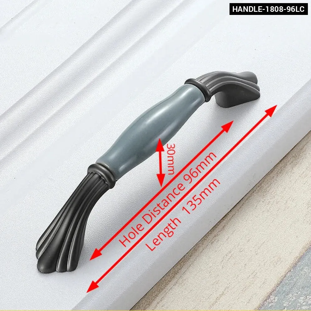 Blue Gray Ceramic Cabinet Knobs European Style