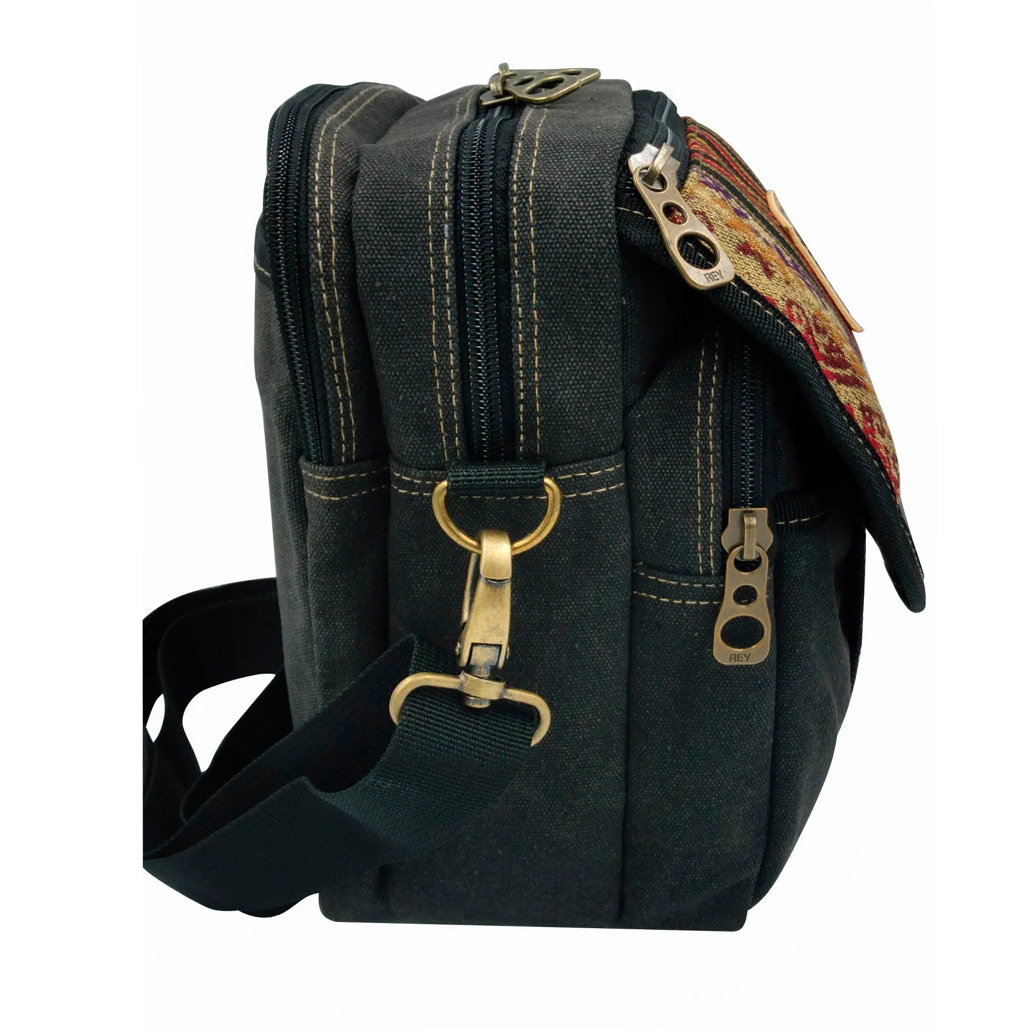 Canvas Messenger Bag - Black