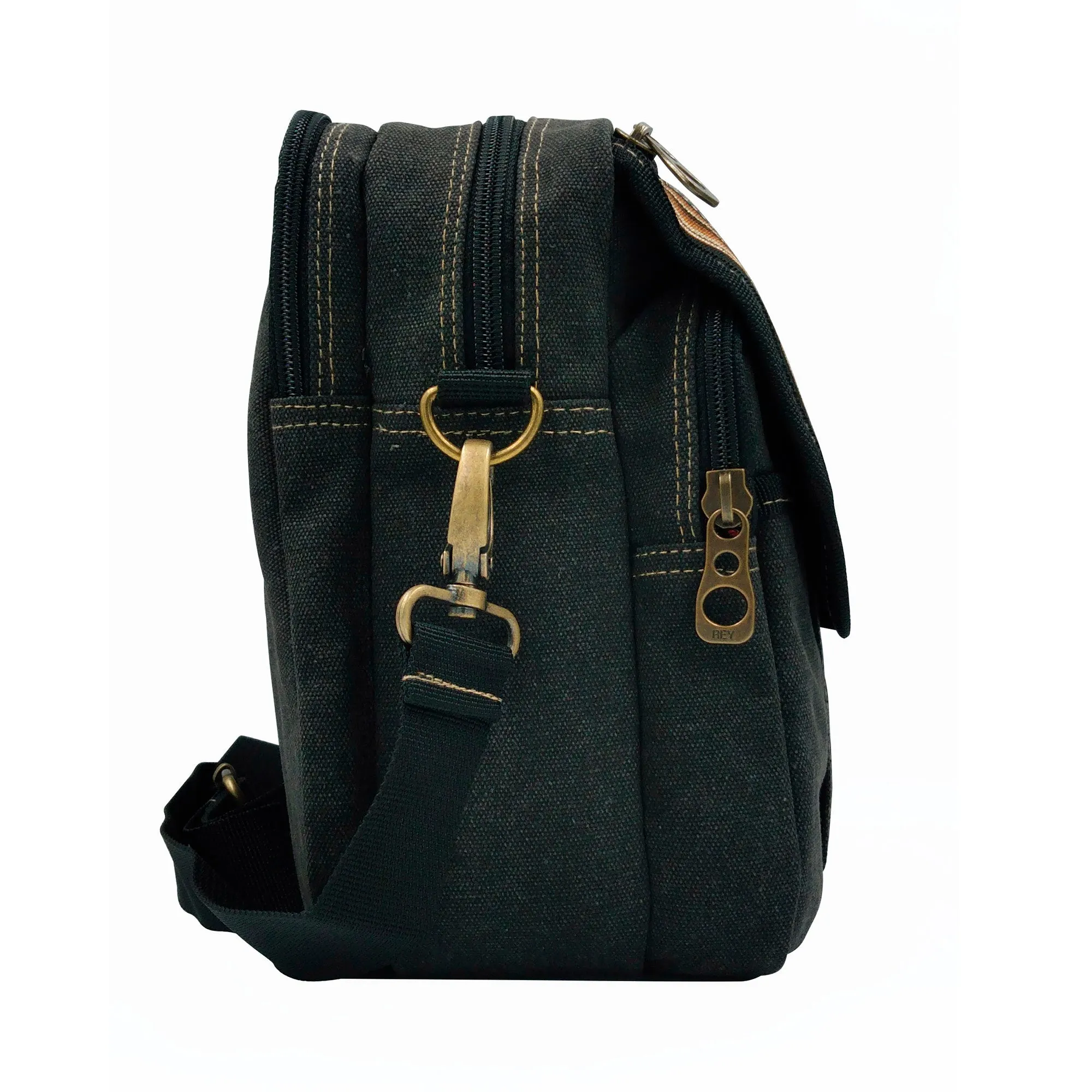 Canvas Messenger Bag - Black