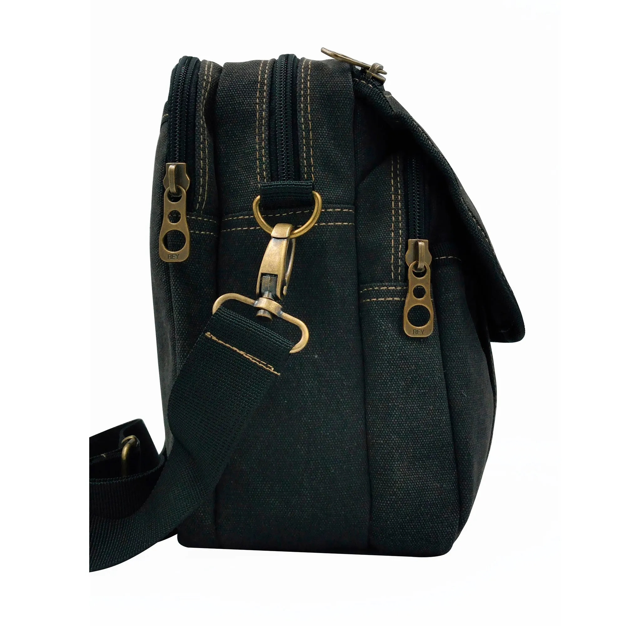Canvas Messenger Bag - Black