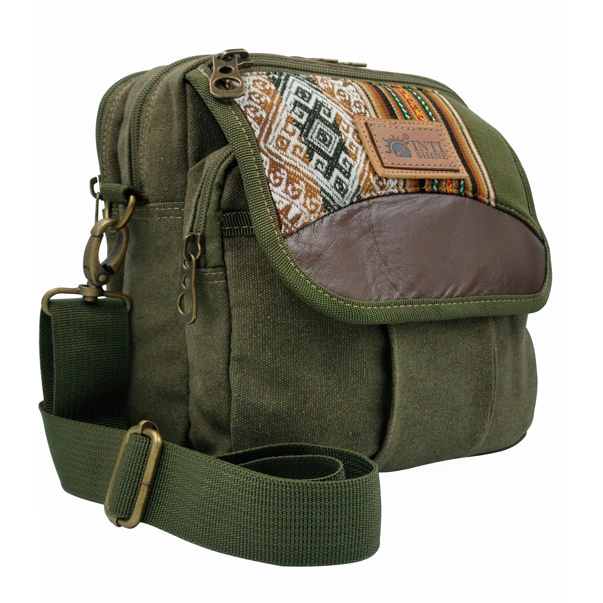 Canvas Messenger Bag - Green