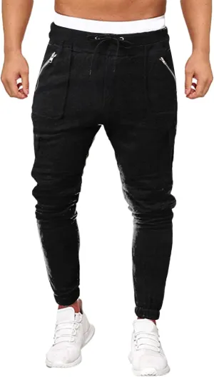 Cargo Trousers for Men Work Pants Multi Pocket Outdoor Trousers Heavyweight Fleece Cargo Sweatpants for Men Elastic