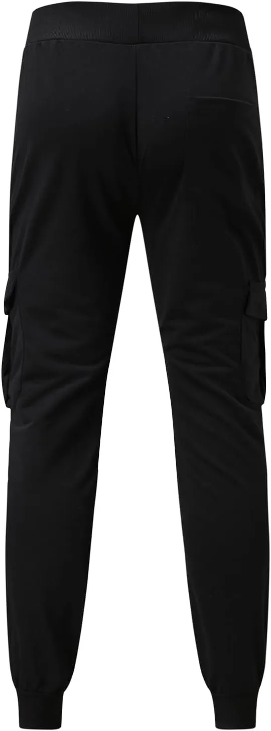 Cargo Trousers for Men Work Pants Multi Pocket Outdoor Trousers Heavyweight Fleece Cargo Sweatpants for Men Elastic