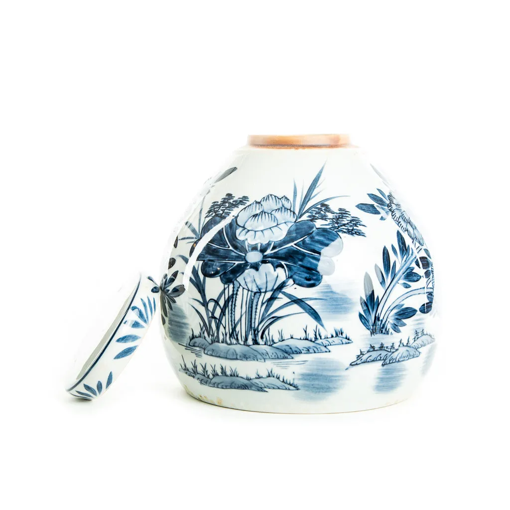Distressed Stoneware Ginger Jar