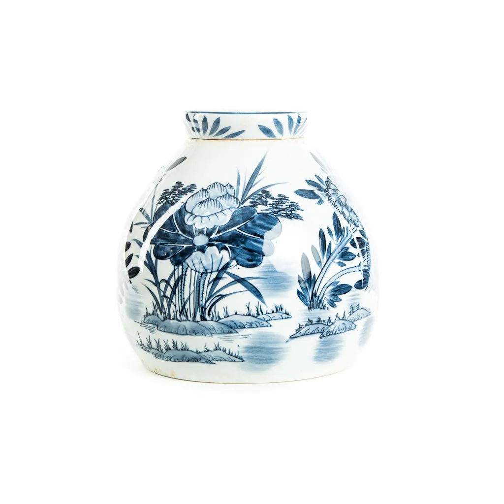Distressed Stoneware Ginger Jar