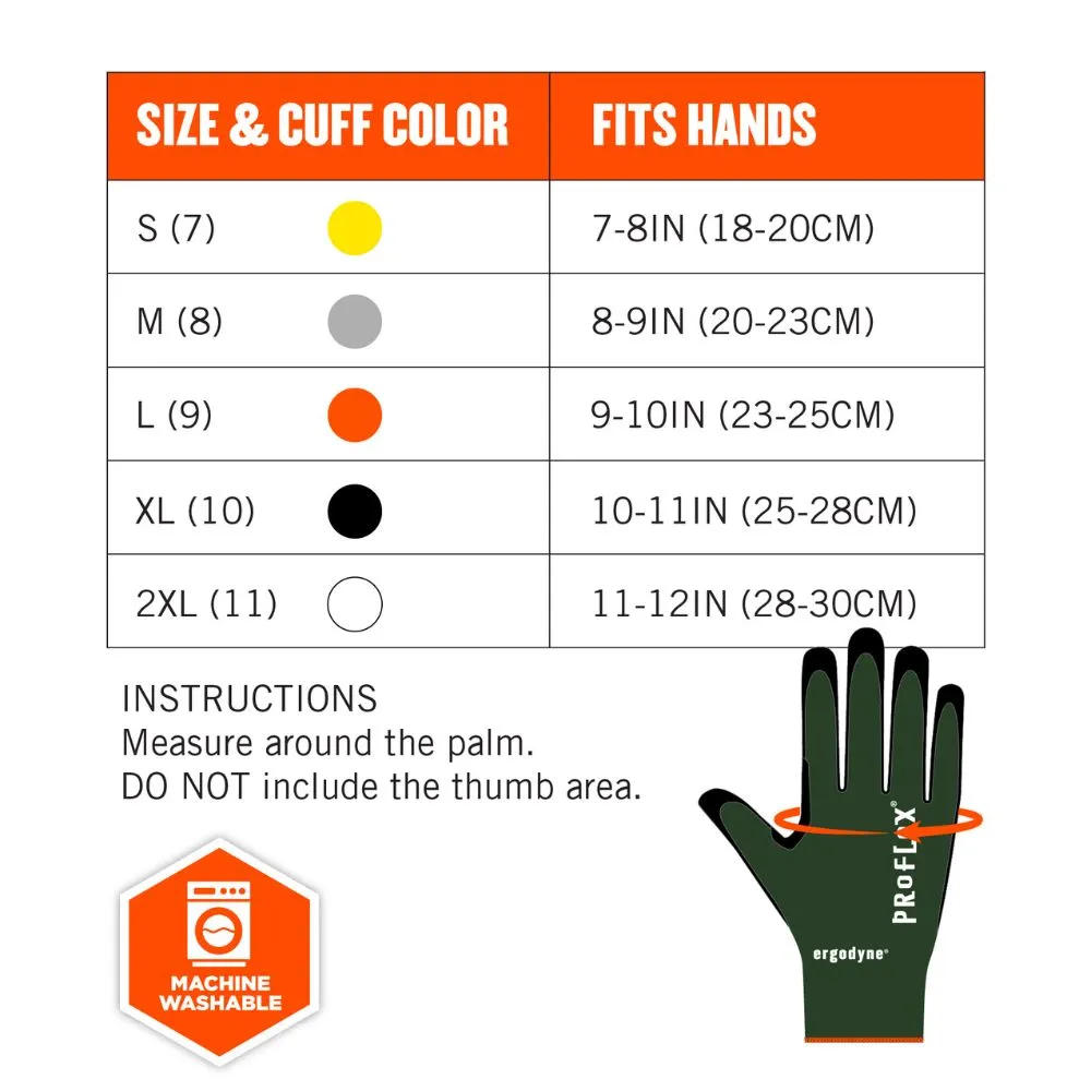 Ergodyne 18046 #7070 1-pair 2XL Green ANSI A7 Nitrile Coated CR Gloves
