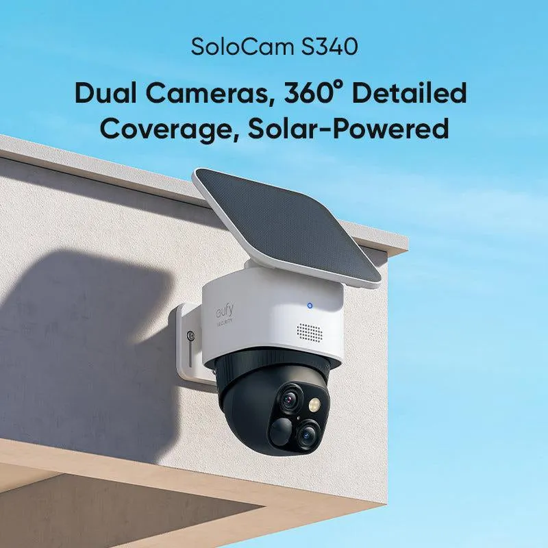 Eufy Security 4G LTE Cam S330, 4K Cellular Solar Security Cameras Wireless Outdoor, Pan and Tilt, 4G and Wi-Fi Duo-Mode, AI Tracking, with SIM Card and 32GB SD Card Colorful Automatic