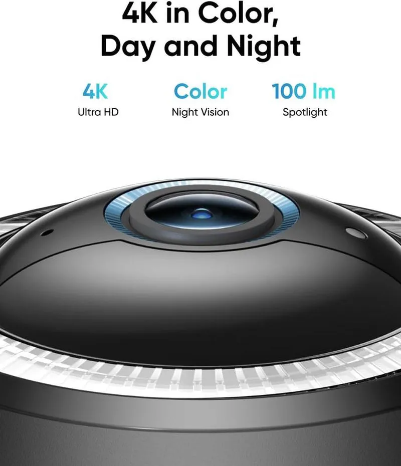 Eufy Security 4G LTE Cam S330, 4K Cellular Solar Security Cameras Wireless Outdoor, Pan and Tilt, 4G and Wi-Fi Duo-Mode, AI Tracking, with SIM Card and 32GB SD Card Colorful Automatic