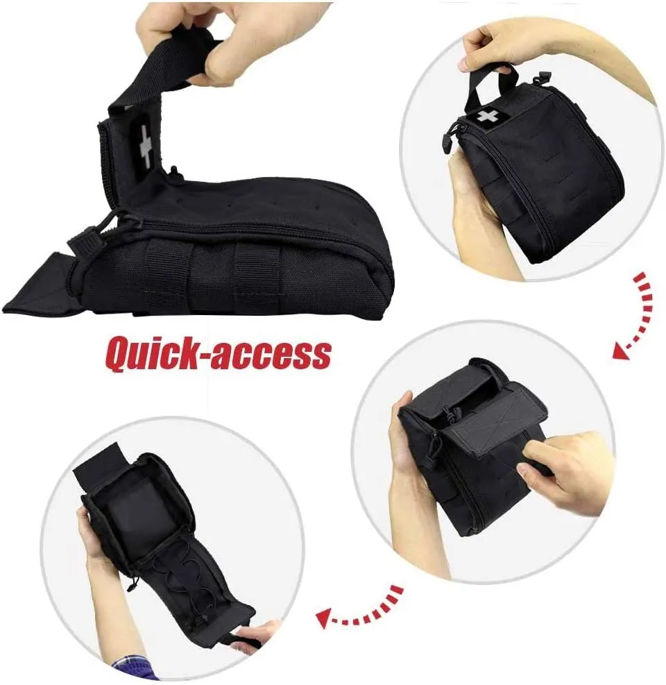 First Aid EMT Bags, Tactical IFAK Medical Molle Pouch Military Utility Med Emergency EDC Pouches Outdoor Survival Kit Suit for Tactical Waist Belt Pack 1000 Nylon