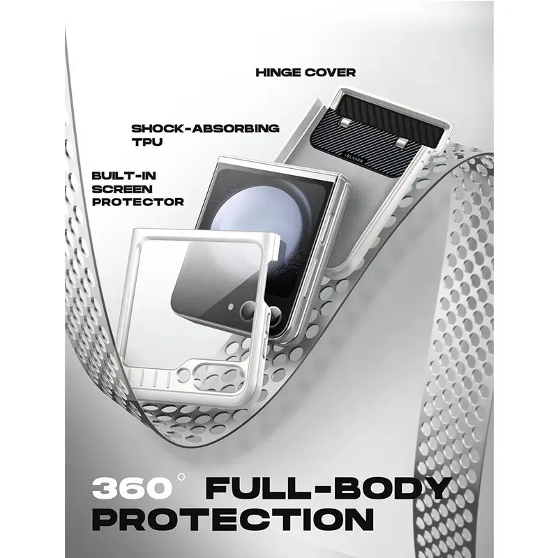 For Samsung Galaxy z Flip 6/5 Journey Full-body Shockproof Rugged Case with Built-in Screen Protector & Kickstand