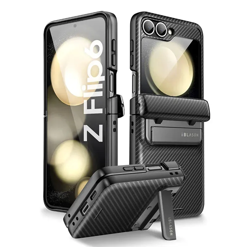 For Samsung Galaxy z Flip 6/5 Journey Full-body Shockproof Rugged Case with Built-in Screen Protector & Kickstand