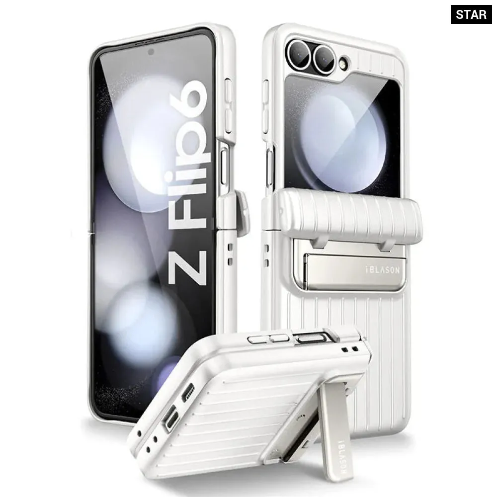 For Samsung Galaxy z Flip 6/5 Journey Full-body Shockproof Rugged Case with Built-in Screen Protector & Kickstand
