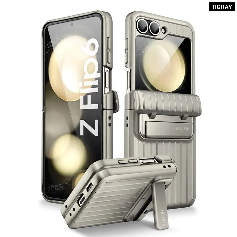 For Samsung Galaxy z Flip 6/5 Journey Full-body Shockproof Rugged Case with Built-in Screen Protector & Kickstand