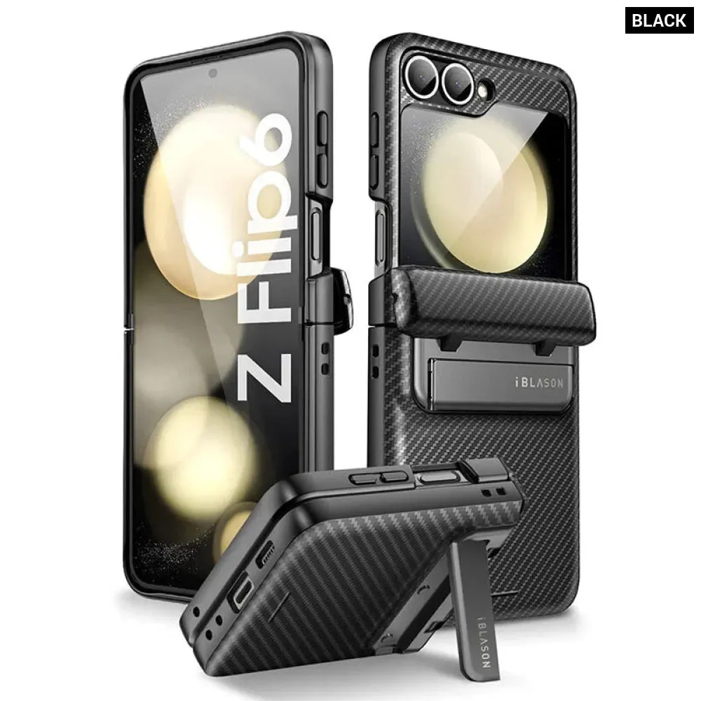 For Samsung Galaxy z Flip 6/5 Journey Full-body Shockproof Rugged Case with Built-in Screen Protector & Kickstand