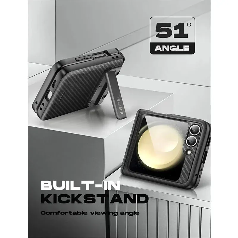 For Samsung Galaxy z Flip 6/5 Journey Full-body Shockproof Rugged Case with Built-in Screen Protector & Kickstand