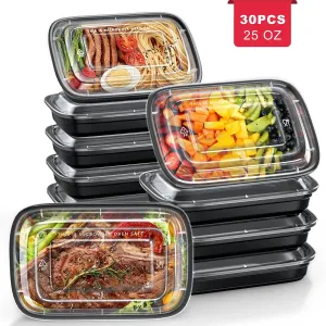 GPED 30 Pack Meal Prep Containers, 25oz Plastic Food Storage Containers With Lids To Go Containers, Bento Box Reusable BPA Free Lunch Boxes, Disposable Stackable, Microwave/Dishwasher/Freezer Safe GPED 30 Pack Meal Prep Containers, 25oz Plastic Food Storage Containers With Lids To Go Containers, Bento Box Reusable BPA Free Lunch Boxes, Disposable Stackable, Microwave/Dishwasher/Freezer Safe
