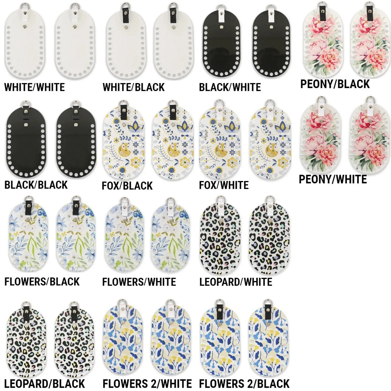 Handmade Acrylic Sides for Bag, 14 colors, 18x10 cm