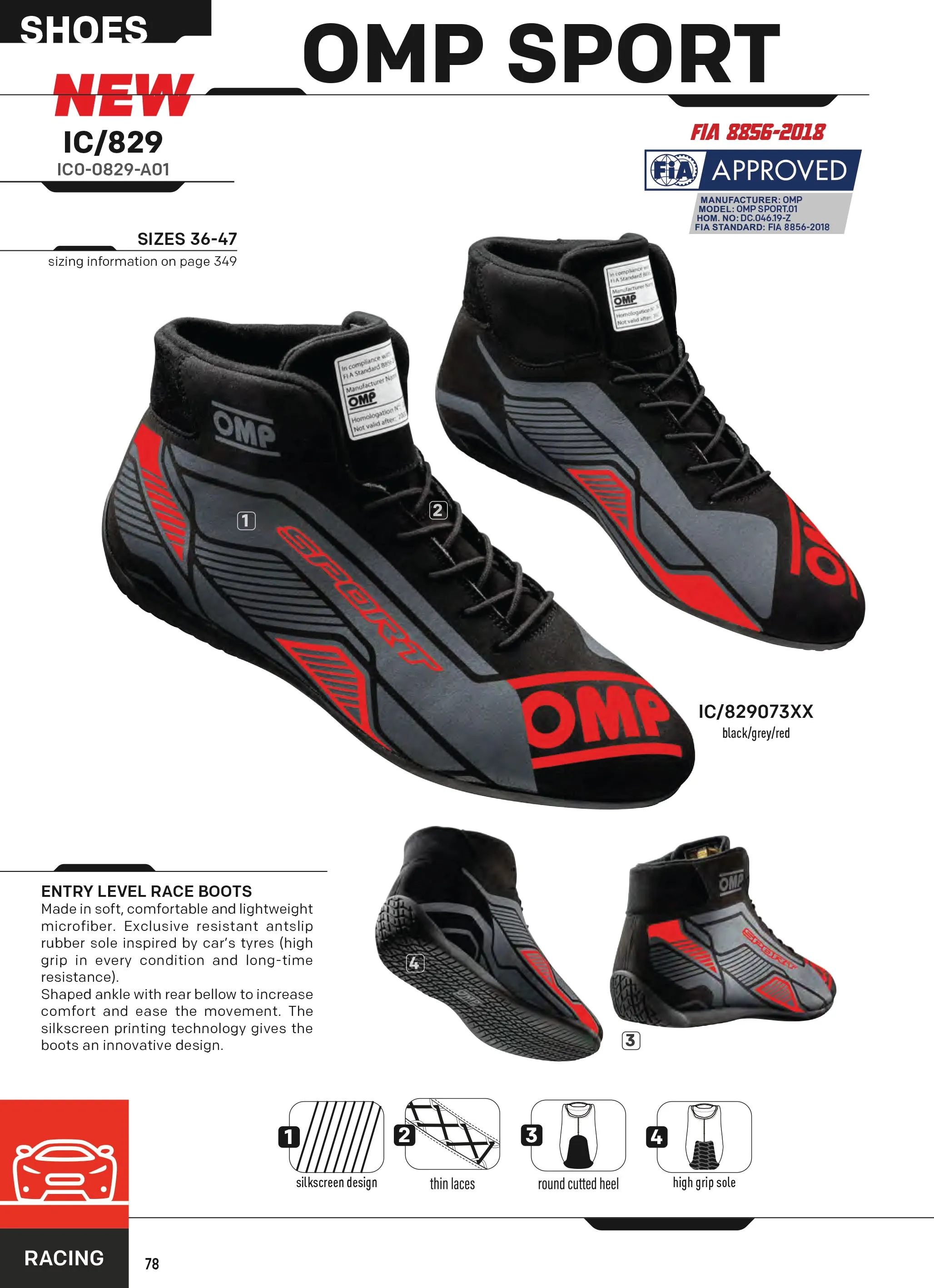 IC/829 OMP Sport-Rennstiefel