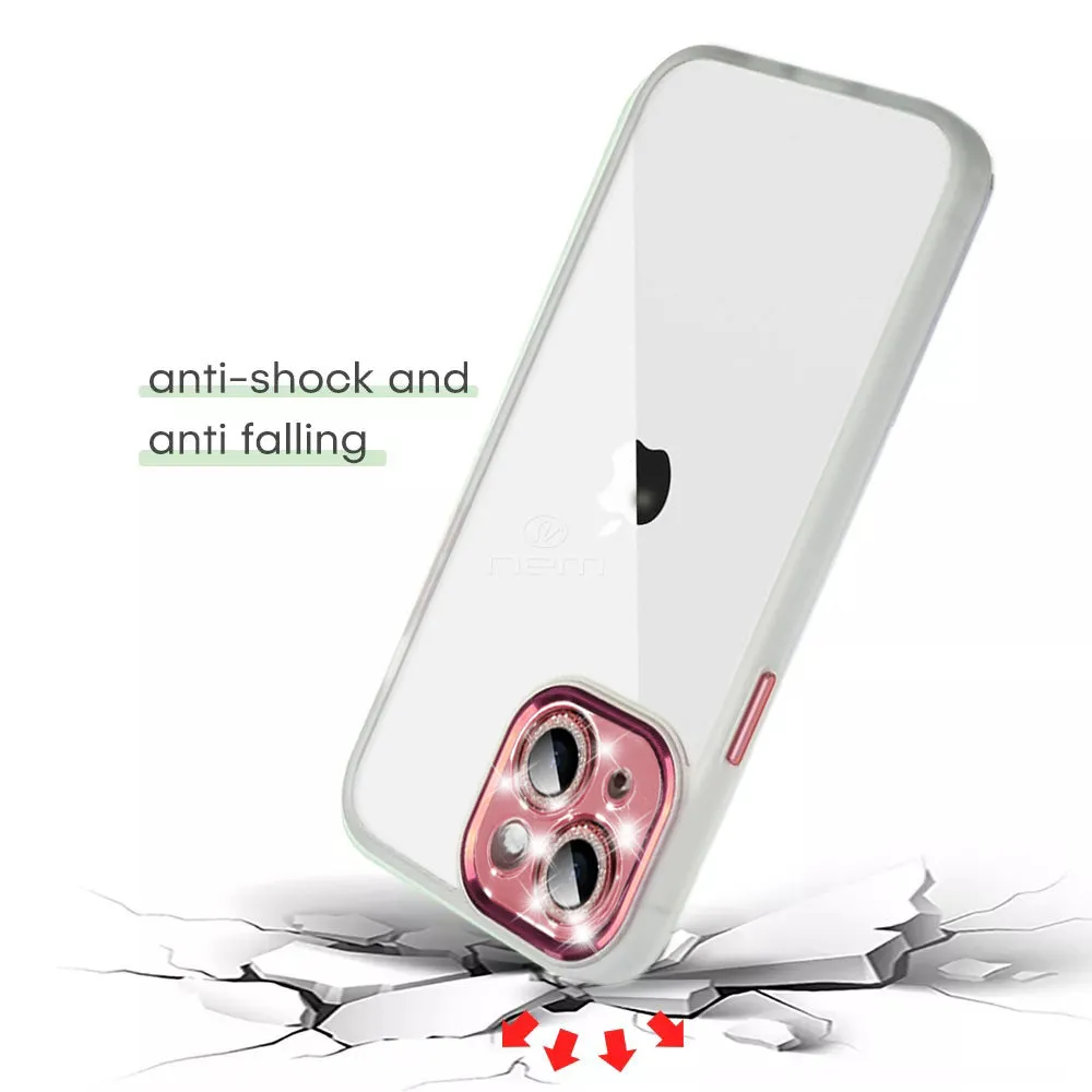 iPhone 14 Bumper Case w. Glitter Camera Protect - Assortment Colors