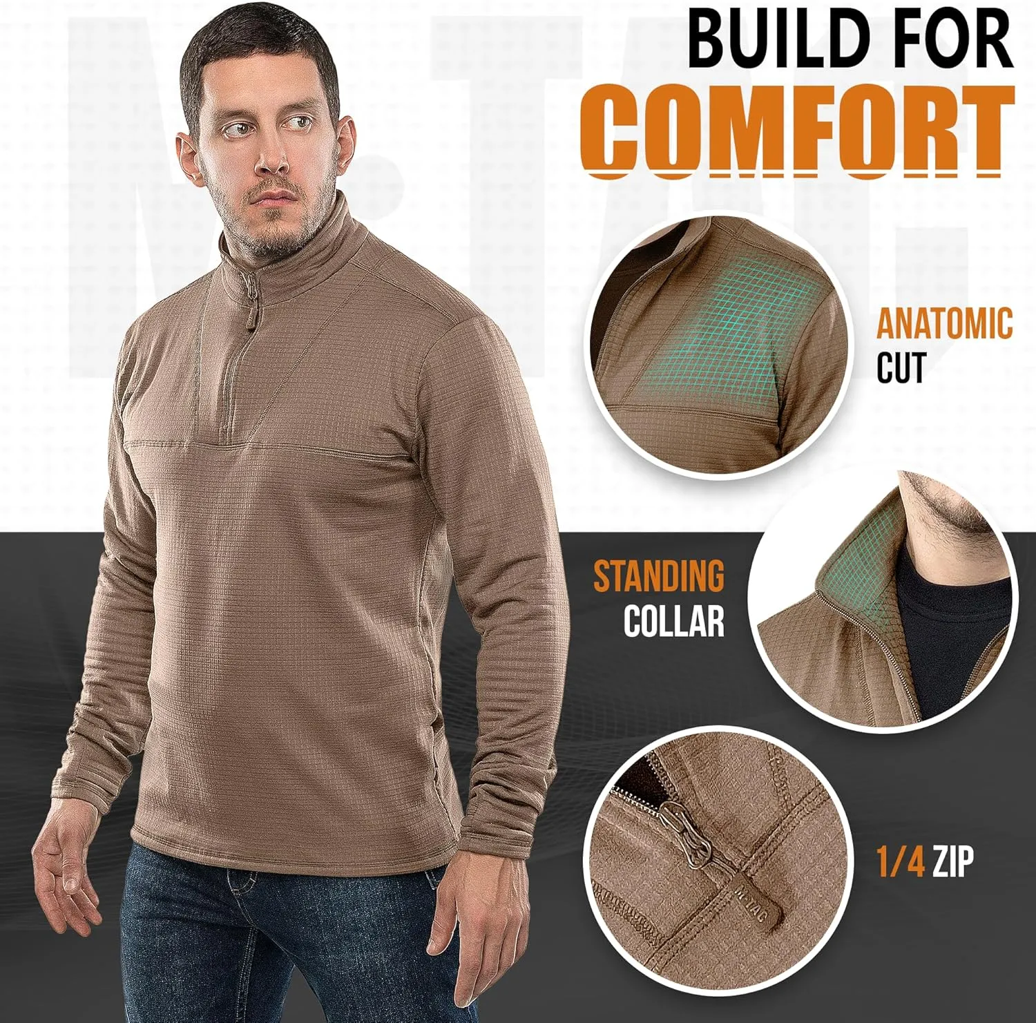 M-Tac Thermal Underwear for Men Fleece Lined Compression Shirt Delta Level 2