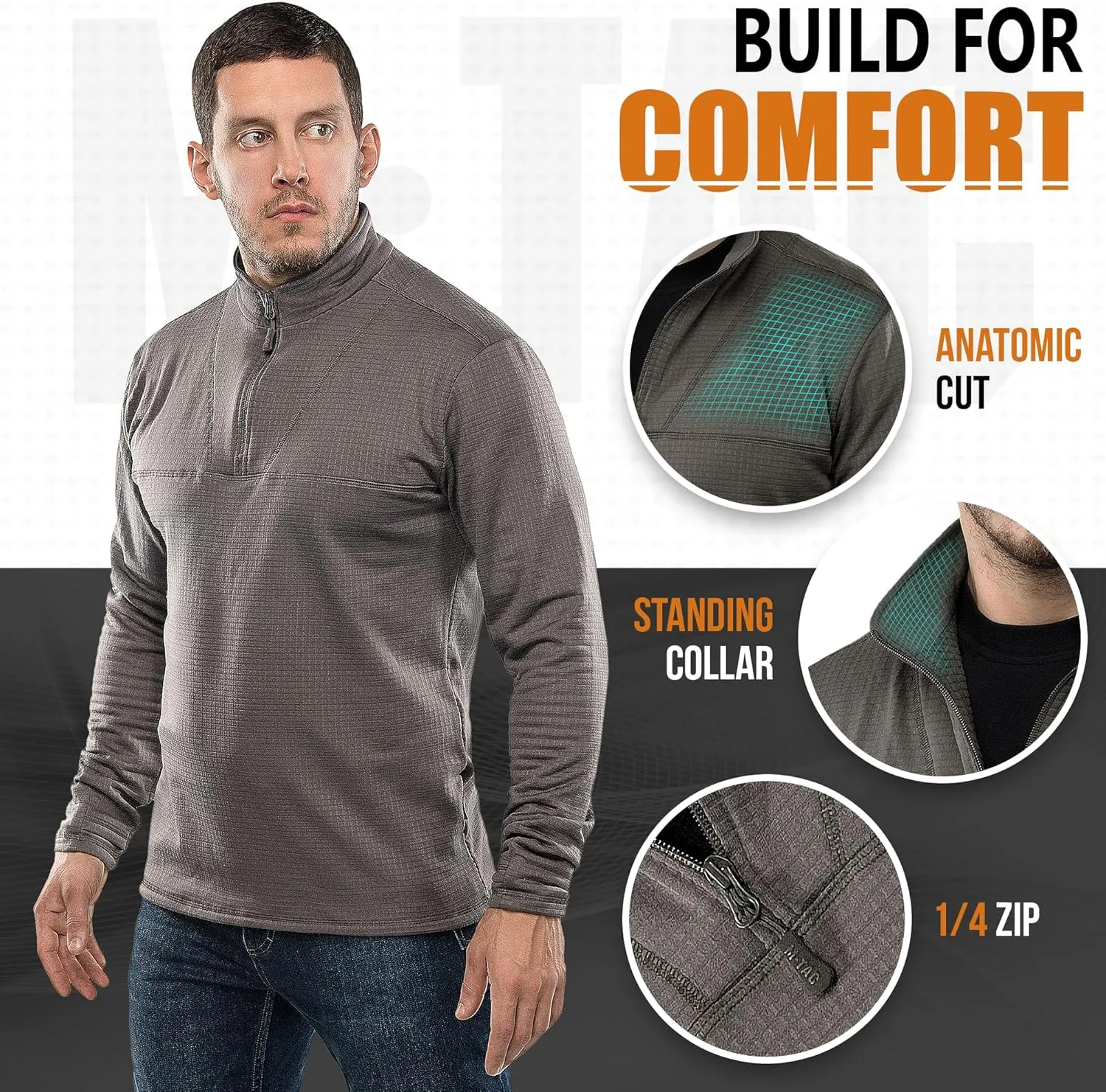 M-Tac Thermal Underwear for Men Fleece Lined Compression Shirt Delta Level 2