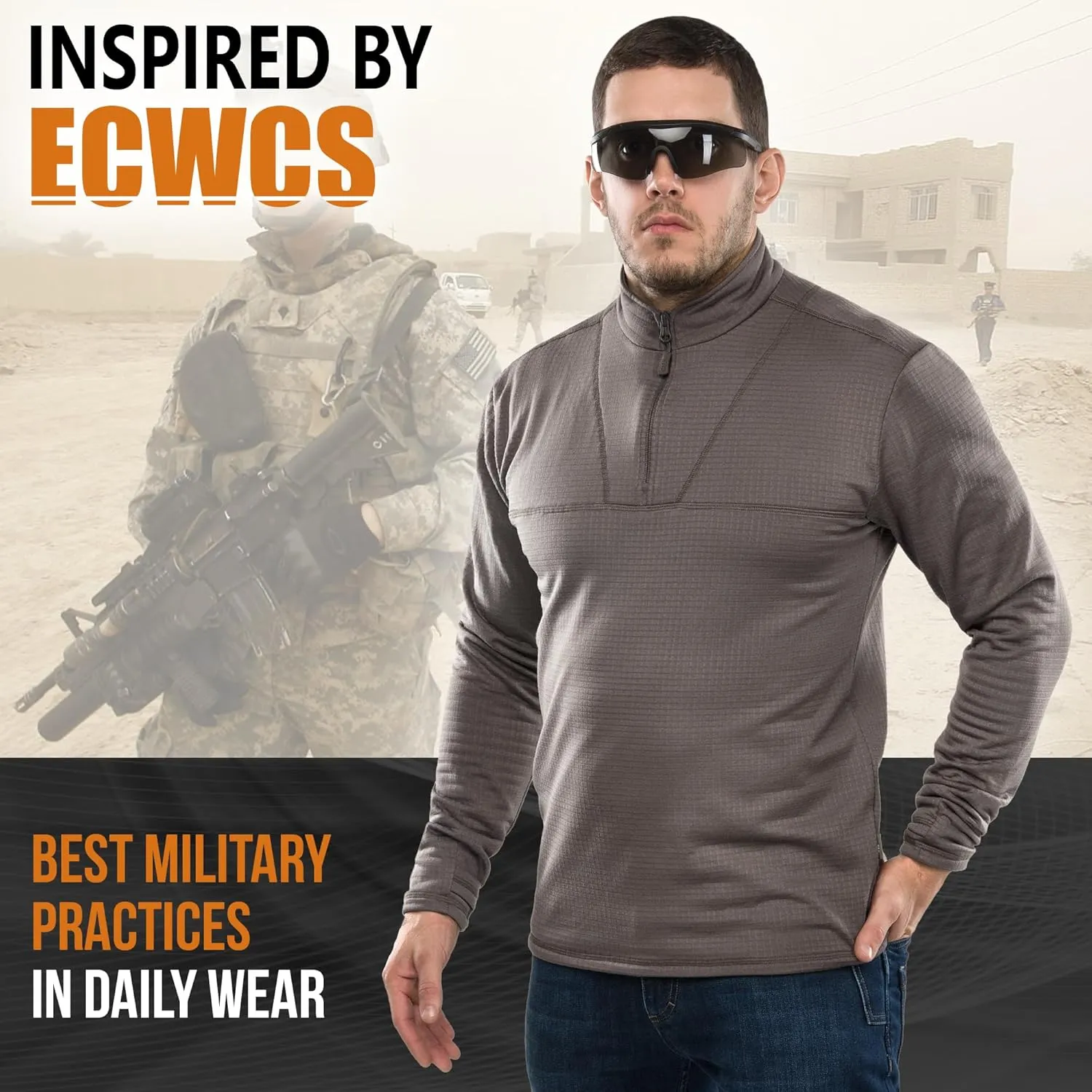 M-Tac Thermal Underwear for Men Fleece Lined Compression Shirt Delta Level 2