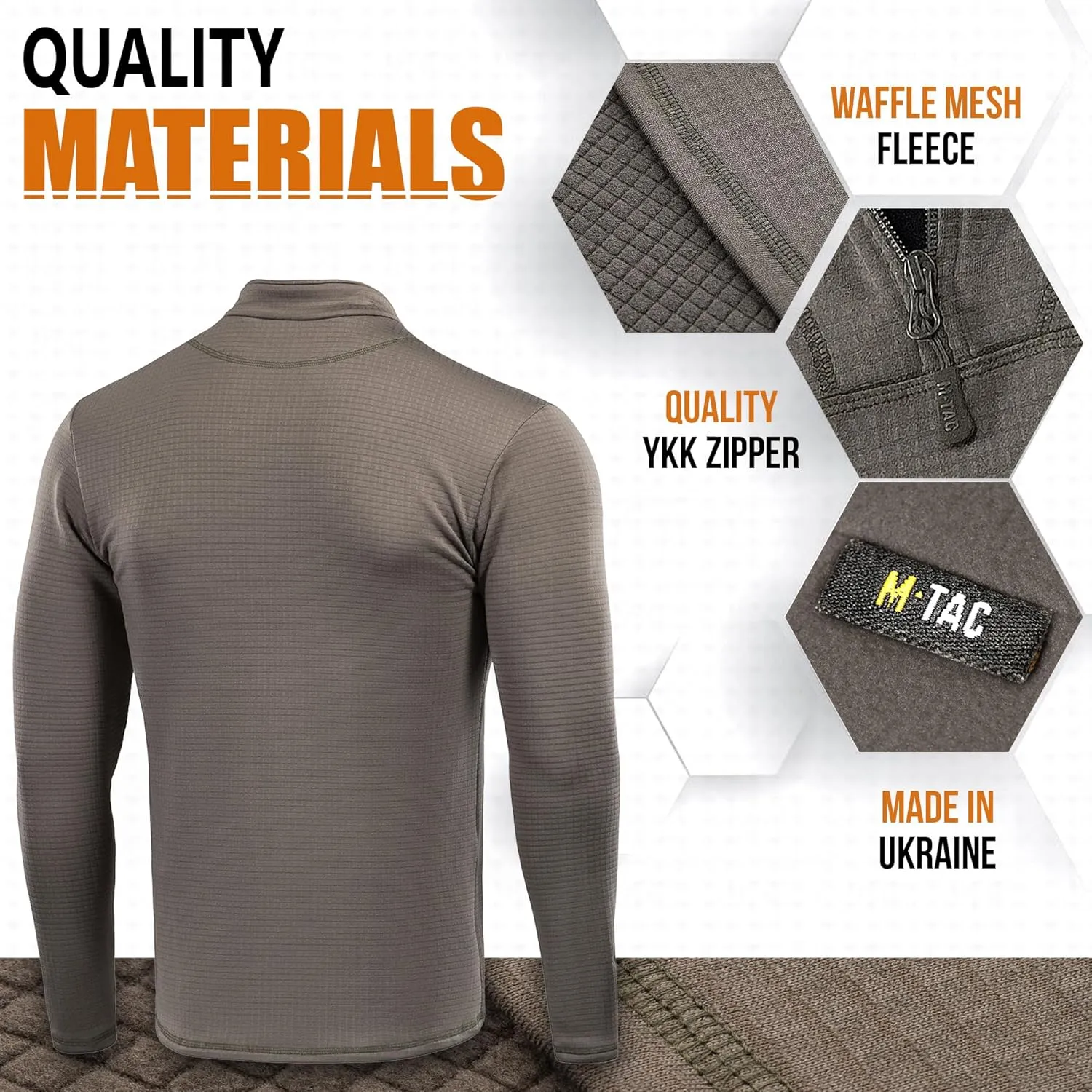 M-Tac Thermal Underwear for Men Fleece Lined Compression Shirt Delta Level 2