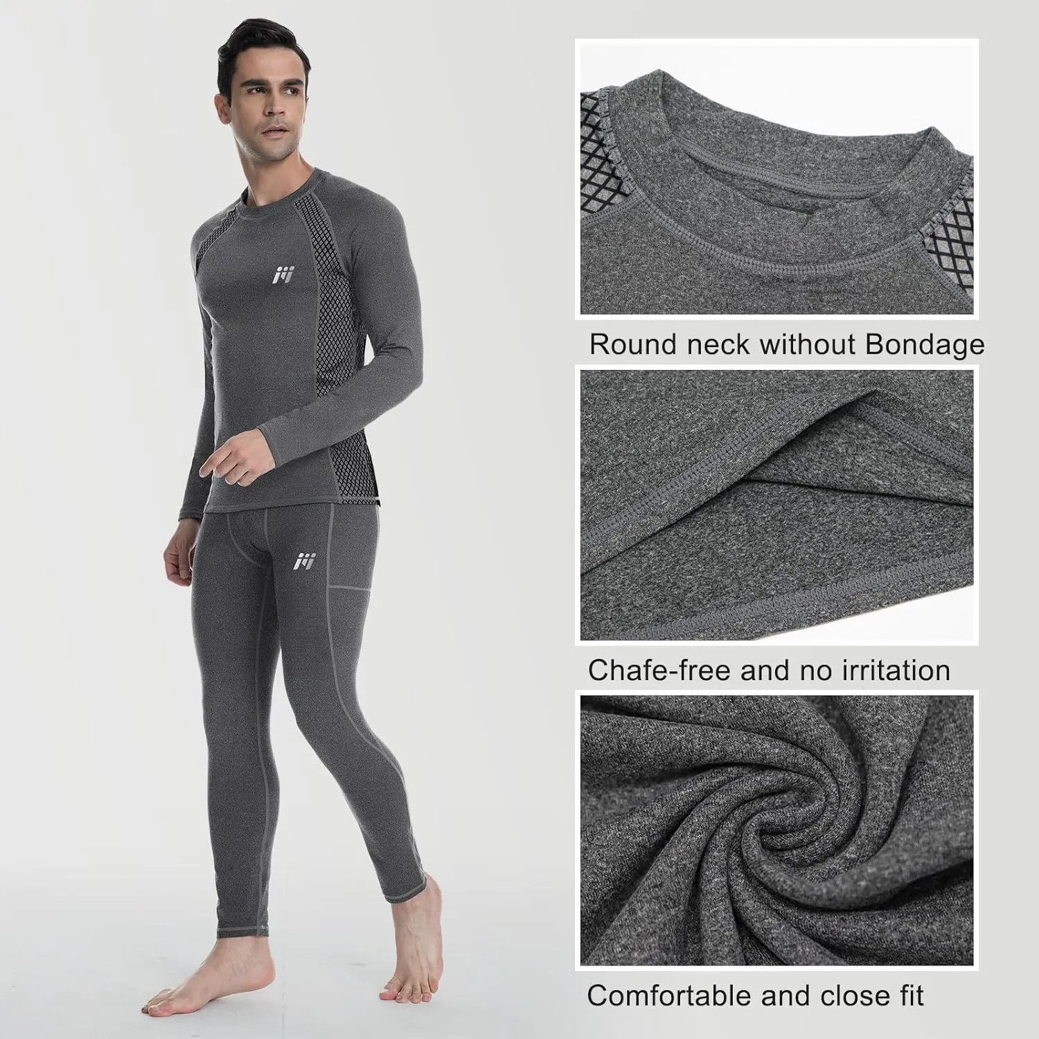MEETWEE Thermal Shirts for Men, Mens Thermal Long Sleeve Shirt, Thermal Tops Men, Fleece Lined Undershirt Base Layer