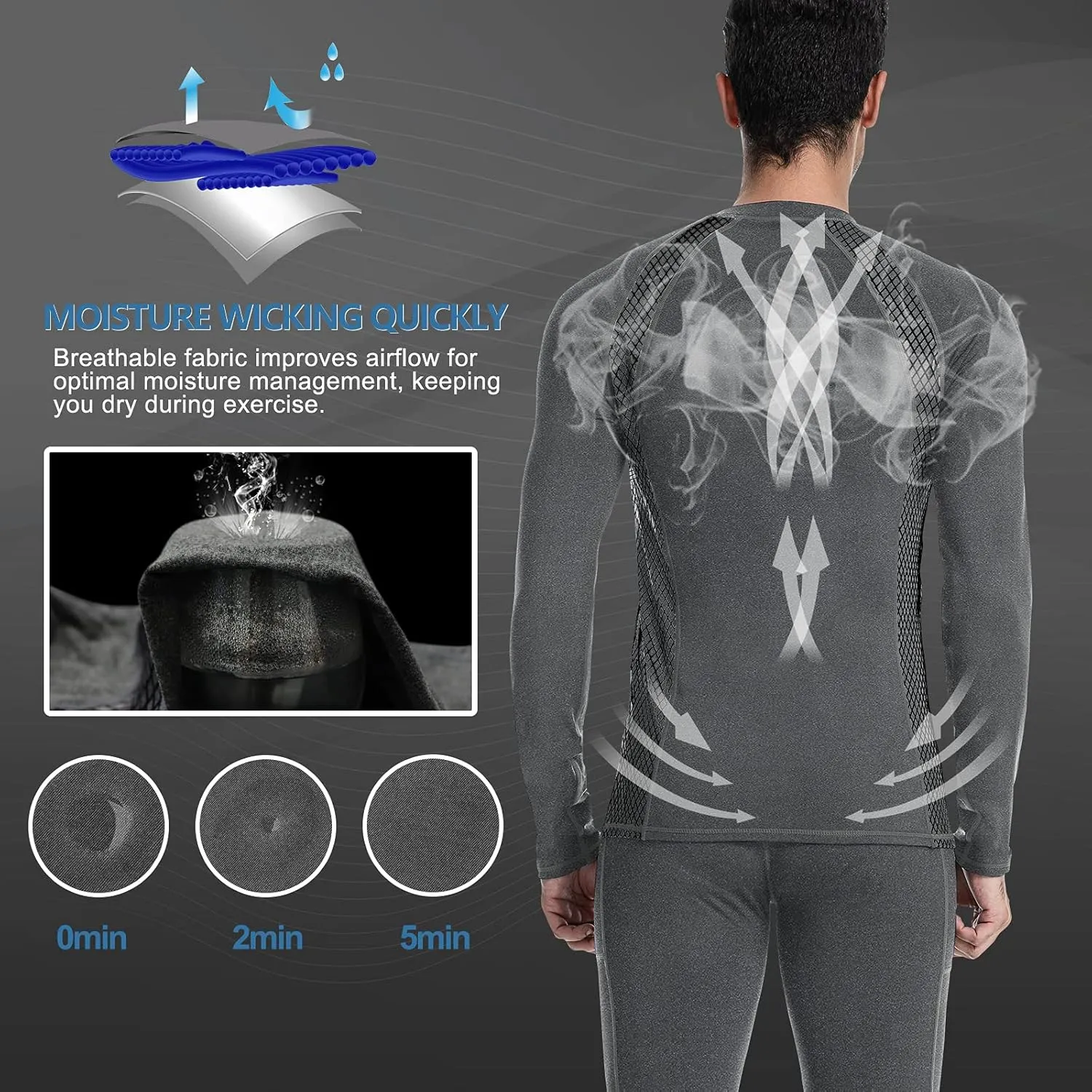 MEETWEE Thermal Shirts for Men, Mens Thermal Long Sleeve Shirt, Thermal Tops Men, Fleece Lined Undershirt Base Layer