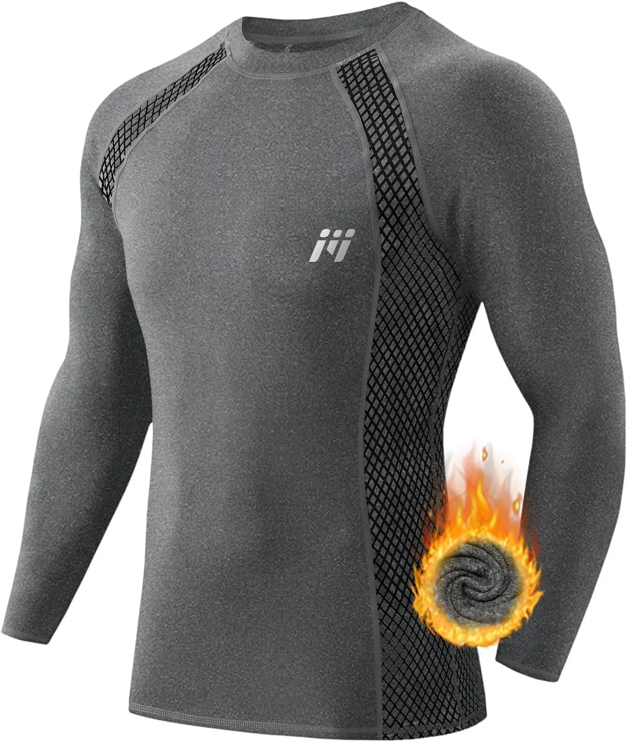 MEETWEE Thermal Shirts for Men, Mens Thermal Long Sleeve Shirt, Thermal Tops Men, Fleece Lined Undershirt Base Layer