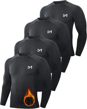 MEETWEE Thermal Shirts for Men, Mens Thermal Long Sleeve Shirt, Thermal Tops Men, Fleece Lined Undershirt Base Layer