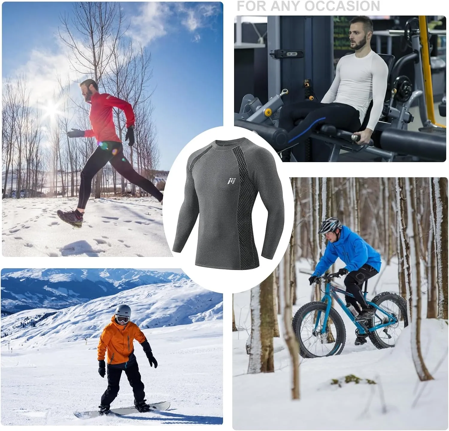 MEETWEE Thermal Shirts for Men, Mens Thermal Long Sleeve Shirt, Thermal Tops Men, Fleece Lined Undershirt Base Layer