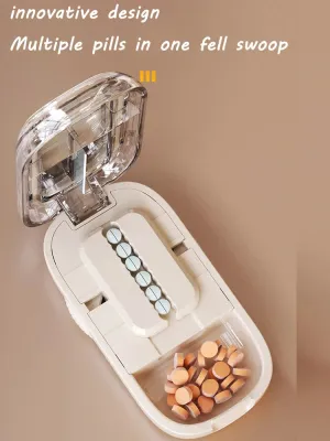 Portable Quartering Pill Cutter Storage Box Drug Tablet Medicine Dustproof Divider Organizer for Short Term Use