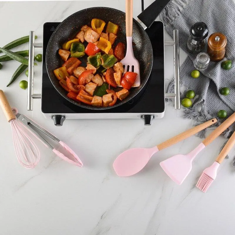 Silicone Kitchen Utensils Set with Box