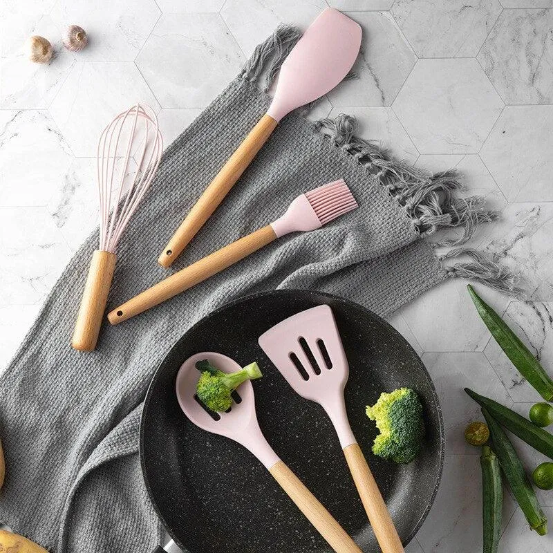 Silicone Kitchen Utensils Set with Box