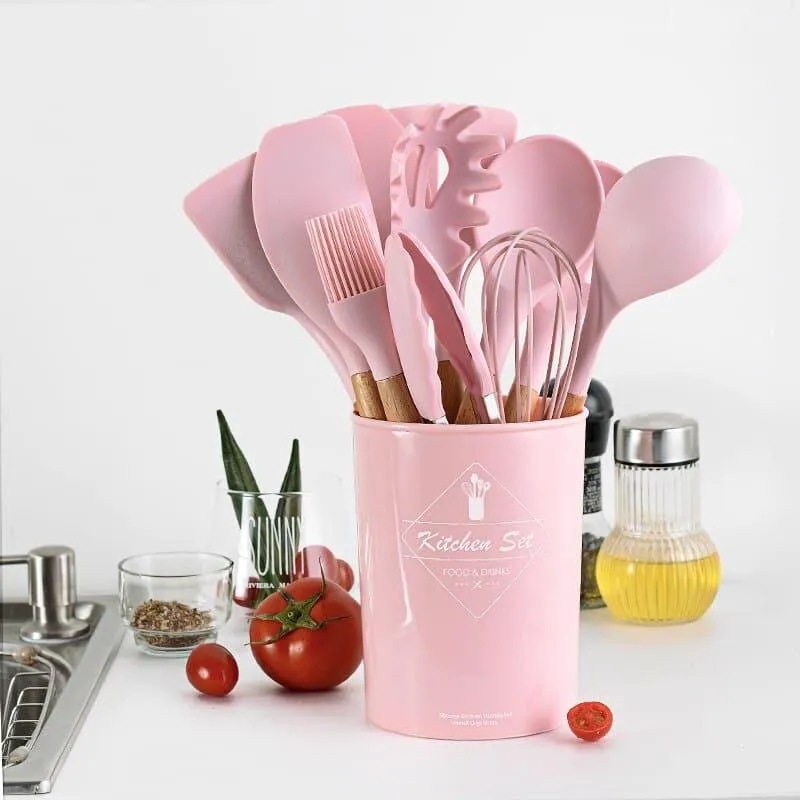 Silicone Kitchen Utensils Set with Box
