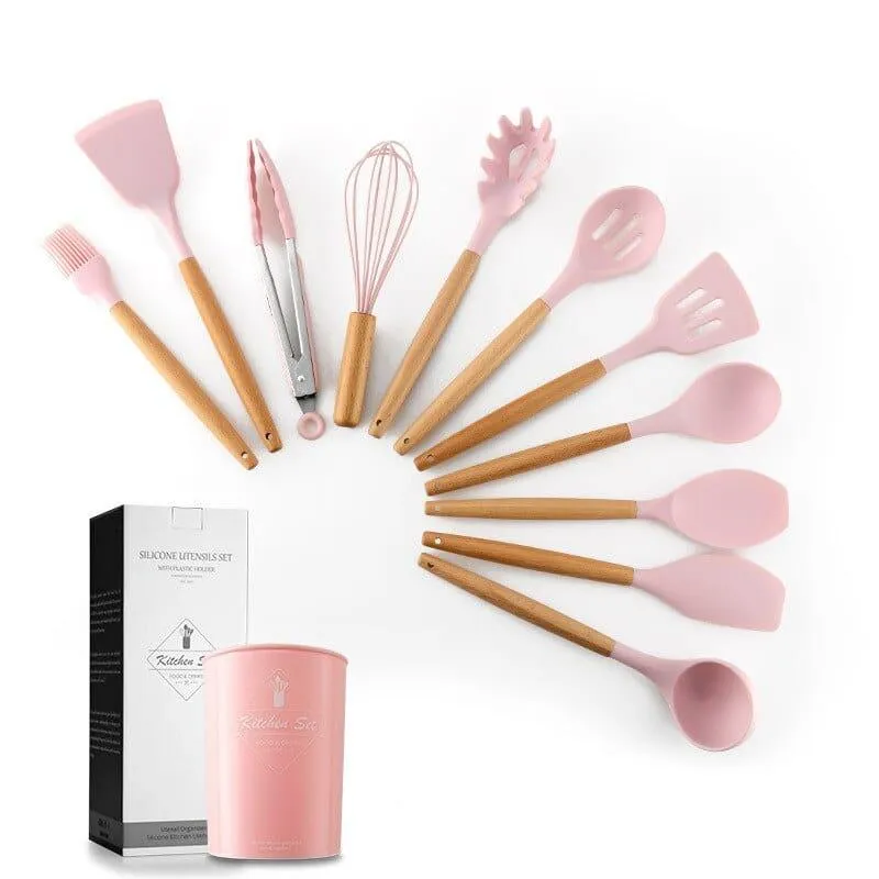 Silicone Kitchen Utensils Set with Box