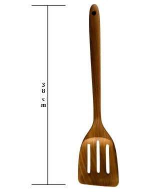 Single Teak Wood Spoon Long Handle Spatula Kitchen Utensil SPATULA B