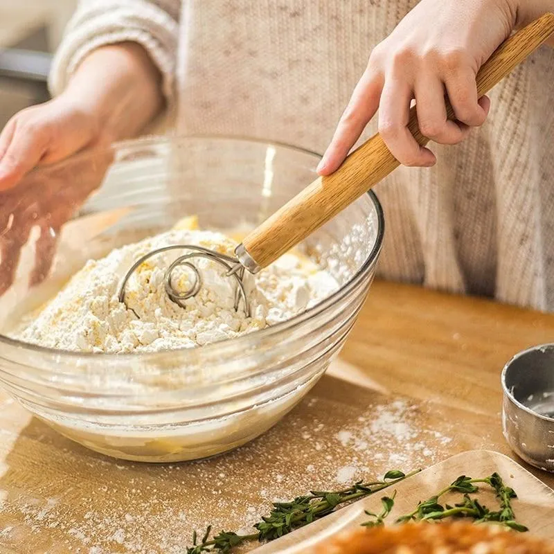 Stainless Steel Danish Whisk with Wooden Handle