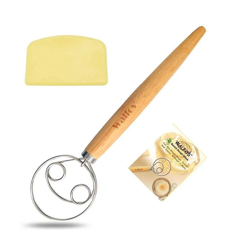 Stainless Steel Danish Whisk with Wooden Handle