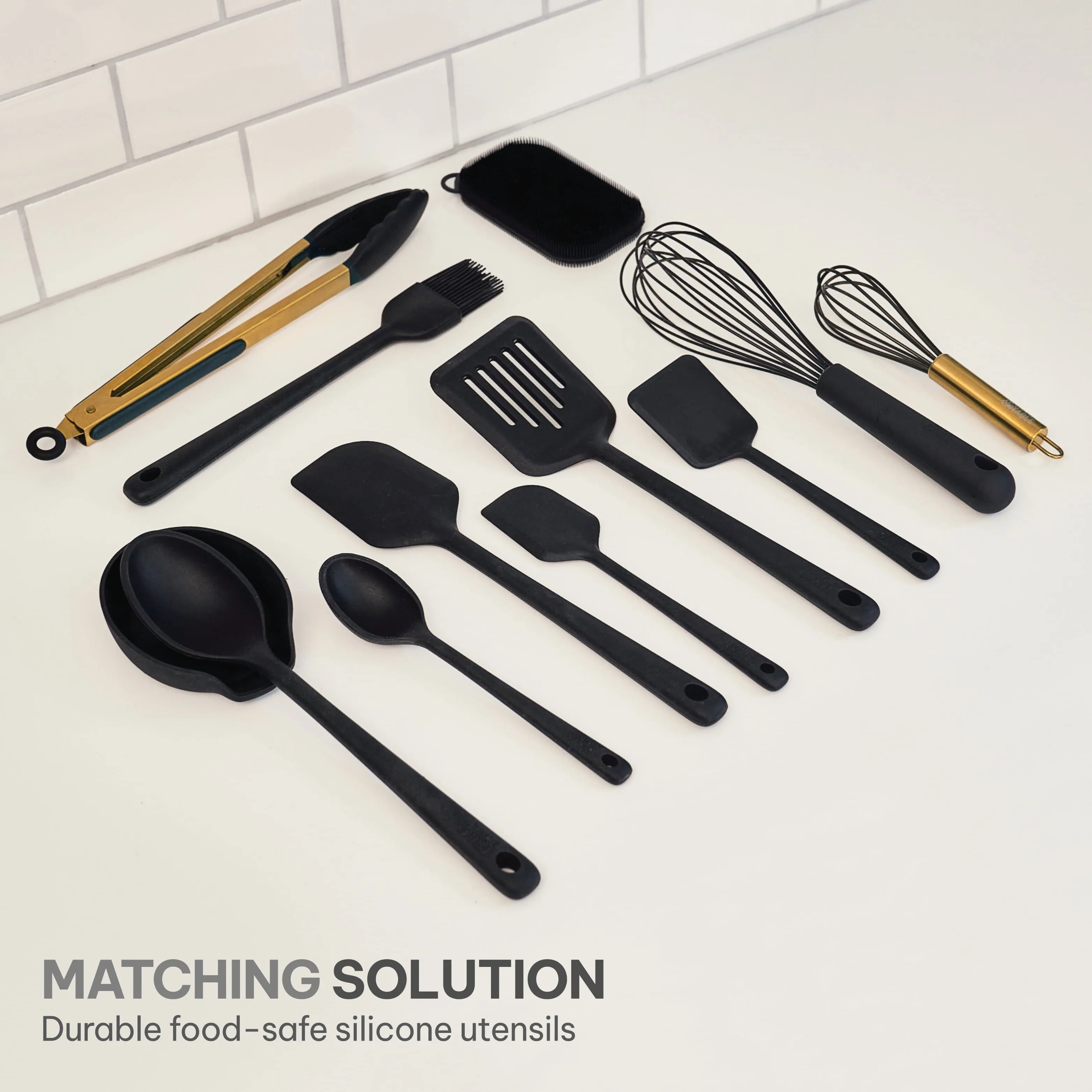 Thyme & Table 12- Piece Silicone Cooking Utensil Set, Black