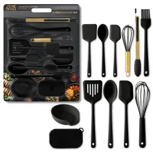 Thyme & Table 12- Piece Silicone Cooking Utensil Set, Black Thyme & Table 12- Piece Silicone Cooking Utensil Set, Black