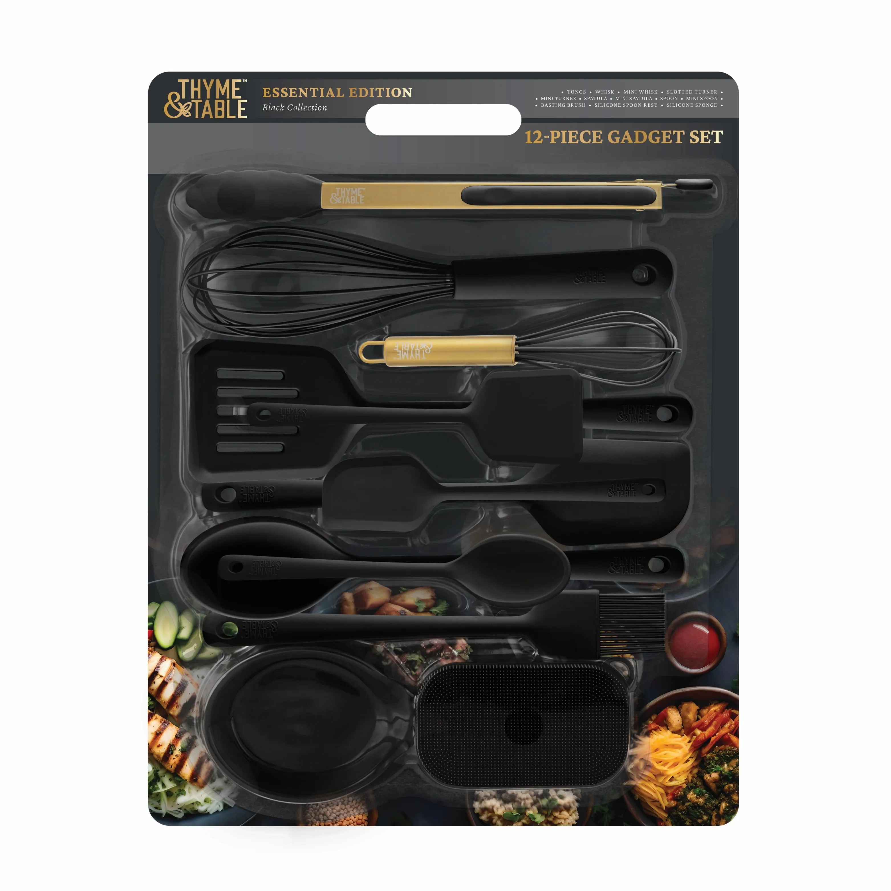 Thyme & Table 12- Piece Silicone Cooking Utensil Set, Black